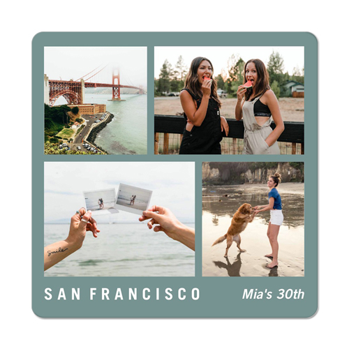 Gallery of Four Landscape Magnet, 3x3, Multicolor, multi