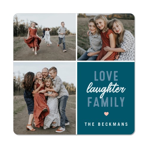 Centered Laughter Magnet, 3x3, Blue