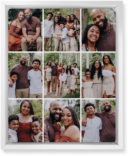 Gallery Grid of Nine Wall Art, White, Single piece, Metal, 8x10, Glossy, Multicolor, multi