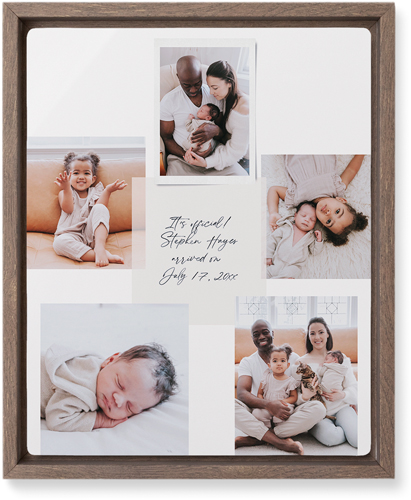 Handwritten Note Collage Wall Art, Walnut, Single piece, Metal, 8x10, Matte, White