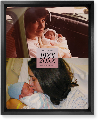 Then and Now Wall Art, Black, Single piece, Metal, 8x10, Glossy, Pink