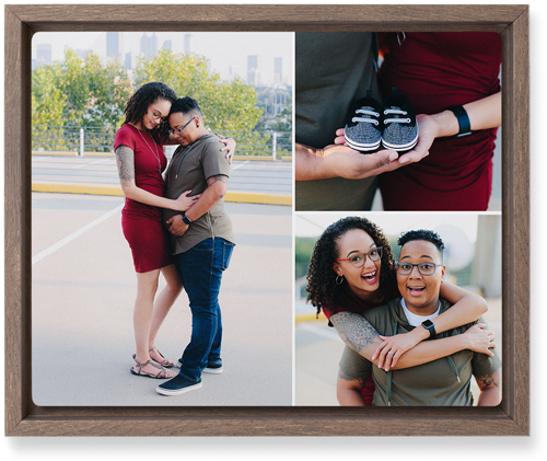 Three Piece Wall Art, Walnut, Single piece, Metal, 8x10, Glossy, Multicolor