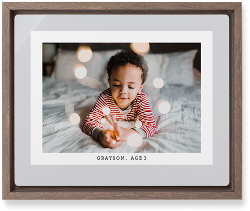 Frame Up Wall Art, Walnut, Single piece, Metal, 8x10, Glossy, Gray