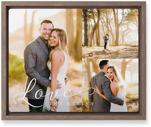 Just Love Trio Wall Art, Walnut, Single piece, Metal, 8x10, Matte, White, white