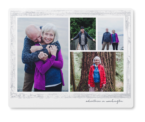 Brushed Border Collage Of Four Wall Art, No Frame, Single piece, Metal, 8x10, Matte, Gray, smoke