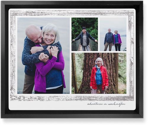 Brushed Border Collage Of Four Wall Art, Black, Single piece, Metal, 8x10, Glossy, Brown, taupe