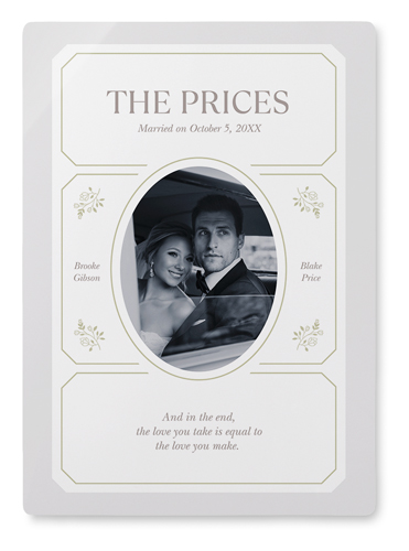 Vintage Stationery Frame Wall Art, No Frame, Single piece, Metal, 10x14, Glossy, White, white