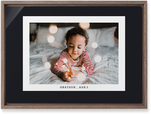 Frame Up Wall Art, Walnut, Single piece, Metal, 10x14, Matte, Gray, charcoal