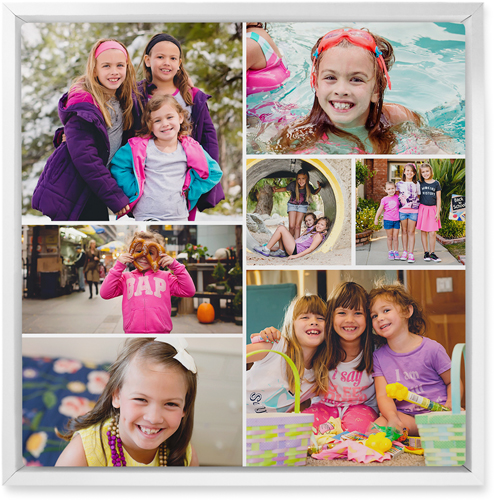 Gallery of Seven Wall Art, White, Single piece, Metal, 12x12, Matte, Multicolor, multi