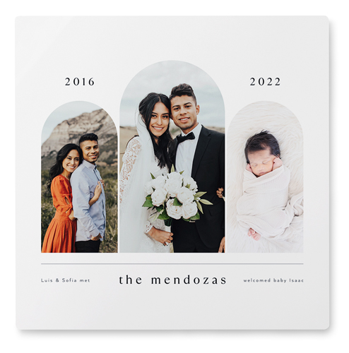 Timeline Arches Wall Art, No Frame, Single piece, Metal, 12x12, Matte, White, white