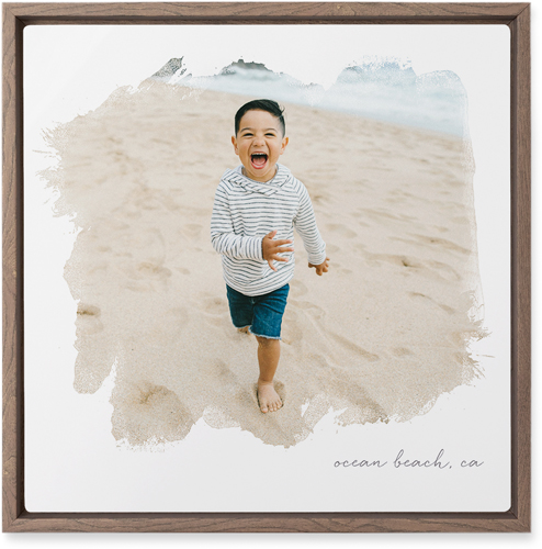 Brushstrokes Portrait Wall Art, Walnut, Single piece, Metal, 12x12, Matte, White