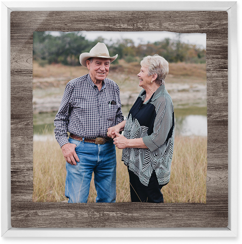 Countryside Portrait Wall Art, White, Single piece, Metal, 12x12, Glossy, Brown, wood