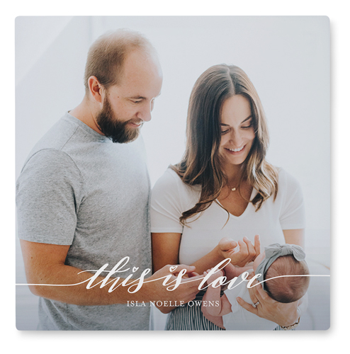 Love Is Portrait Wall Art, No Frame, Single piece, Metal, 12x12, Glossy, White, white