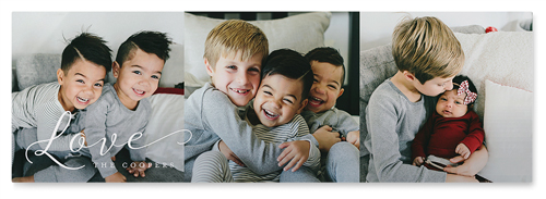 Just Love Pano Trio Wall Art, No Frame, Single piece, Metal, 12x36, Glossy, White