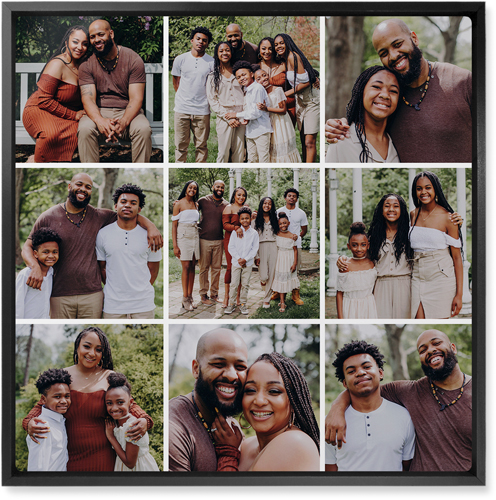 Gallery Grid of Nine Wall Art, Black, Single piece, Metal, 16x16, Glossy, Multicolor, multi