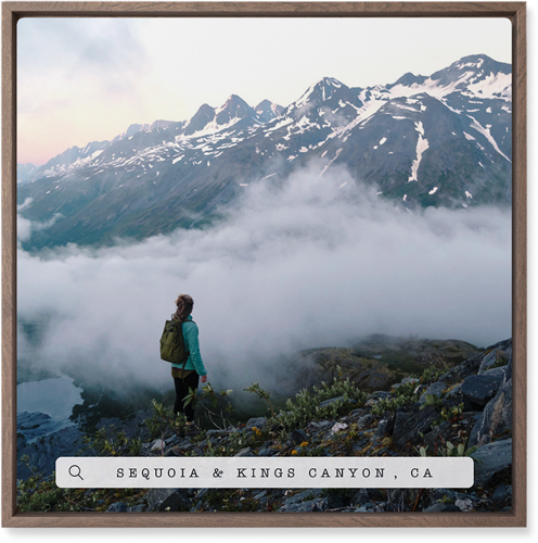 Travel Banner Wall Art, Walnut, Single piece, Metal, 16x16, Glossy, White, white