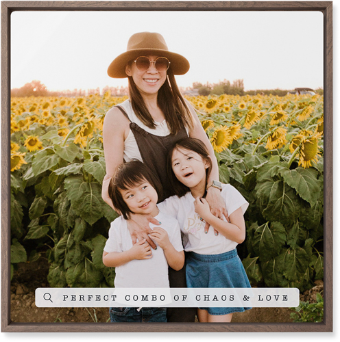 Family Banner Wall Art, Walnut, Single piece, Metal, 16x16, Matte, White, white