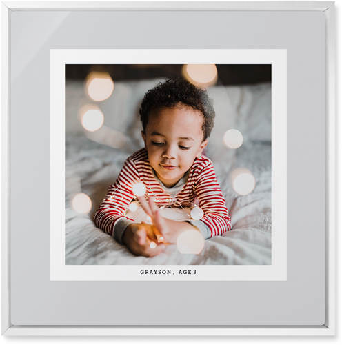 Frame Up Wall Art, White, Single piece, Metal, 16x16, Matte, Gray, silver lining