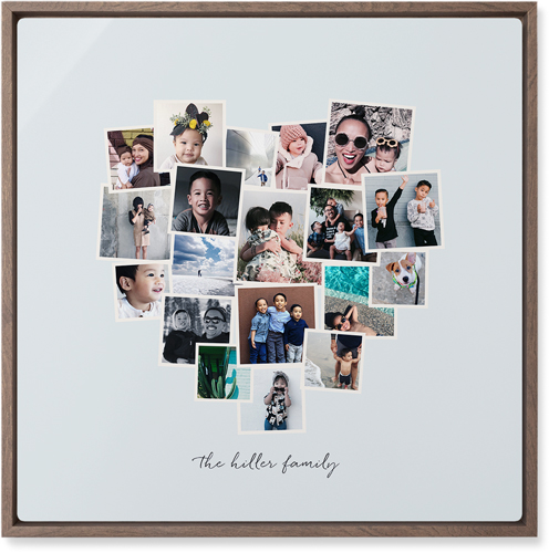 Heart Strings Wall Art, Walnut, Single piece, Metal, 16x16, Matte, Gray, air