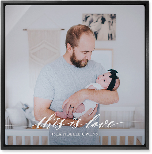 Love Is Wall Art, Black, Single piece, Metal, 16x16, Glossy, White, white