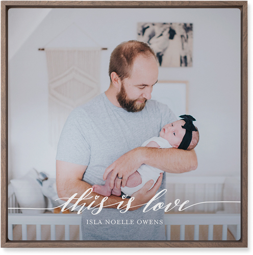 Love Is Wall Art, Walnut, Single piece, Metal, 16x16, Matte, White, white