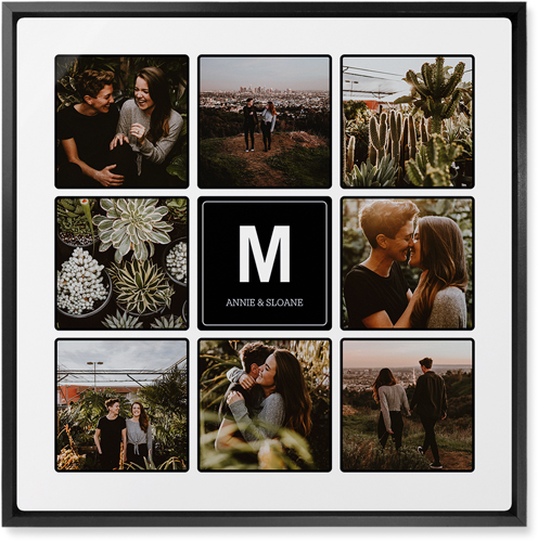 Photo Tiles Wall Art, Black, Single piece, Metal, 16x16, Matte, Black, black