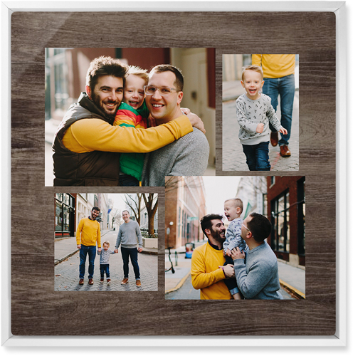 Connect Four Wall Art, White, Single piece, Metal, 16x16, Matte, Brown, brown