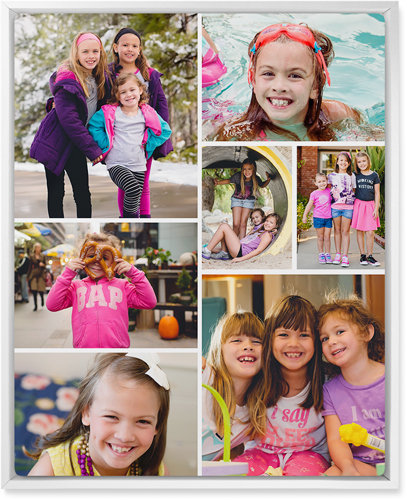 Gallery of Seven Wall Art, White, Single piece, Metal, 16x20, Matte, Multicolor, multi