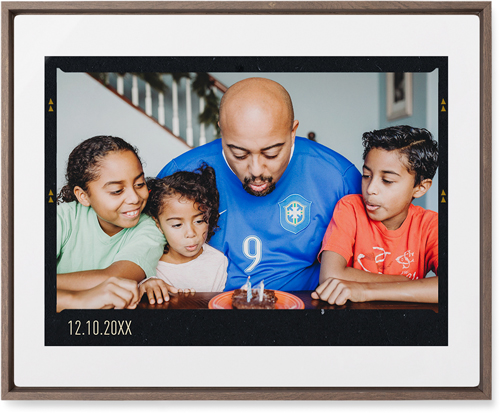 Film Frame Wall Art, Walnut, Single piece, Metal, 16x20, Glossy, White, white