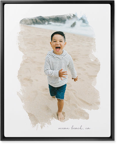 Brushstrokes Portrait Wall Art, Black, Single piece, Metal, 16x20, Matte, White, white