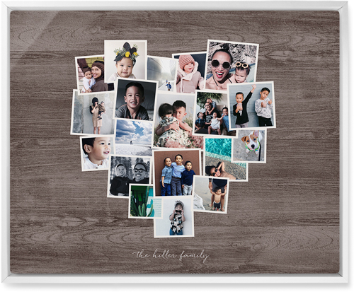 Heart Strings Wall Art, White, Single piece, Metal, 16x20, Matte, Brown, wood