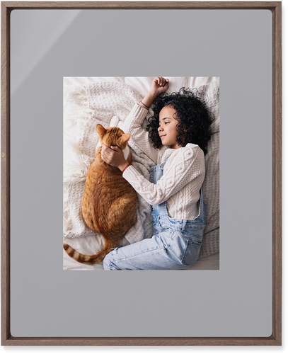 Full Frame One Wall Art, Walnut, Single piece, Metal, 16x20, Matte, Gray