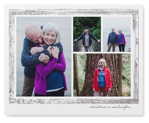 Brushed Border Collage Of Four Wall Art, No Frame, Single piece, Metal, 16x20, Matte, Brown, taupe