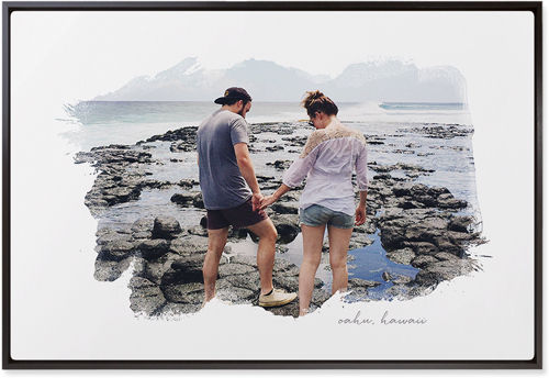 Brushstrokes Wall Art, Black, Single piece, Metal, 20x30, Glossy, White, white