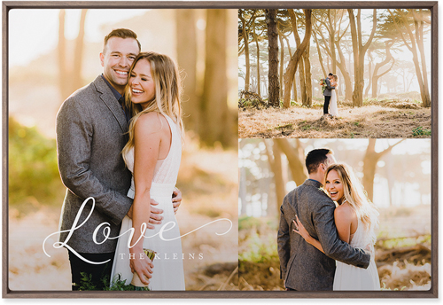 Just Love Trio Wall Art, Walnut, Single piece, Metal, 20x30, Glossy, White, white