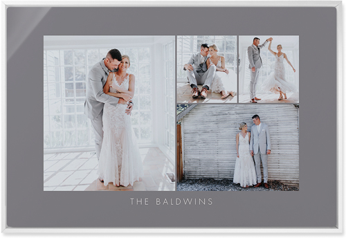 Four Corners Wall Art, White, Single piece, Metal, 20x30, Glossy, Gray, ash