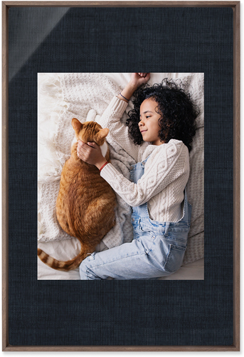 Full Frame One Wall Art, Walnut, Single piece, Metal, 20x30, Glossy, Black, black