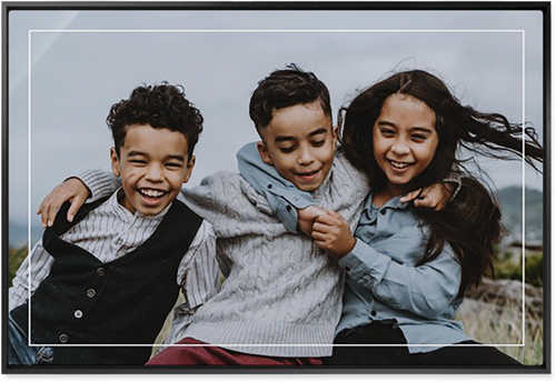 Floating Frame Wall Art, Black, Single piece, Metal, 24x36, Matte, White, white