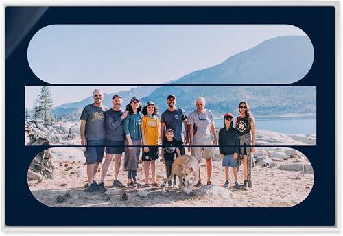 Connected Frames Wall Art, White, Single piece, Metal, 24x36, Glossy, Blue, midnight