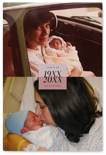 Then and Now Wall Art, No Frame, Single piece, Metal, 24x36, Matte, Pink, desert rose