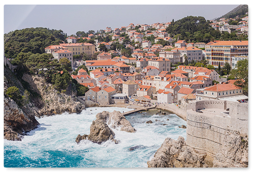 Seaport in Croatia Wall Art, No Frame, Single piece, Metal, 24x36, Matte, Multicolor