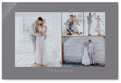 Four Corners Wall Art, No Frame, Single piece, Metal, 24x36, Glossy, Gray, ash