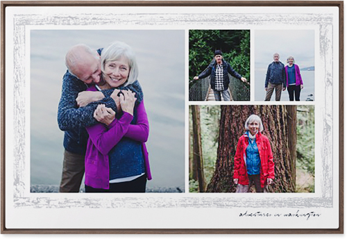 Brushed Border Collage Of Four Wall Art, Walnut, Single piece, Metal, 24x36, Matte, Gray, smoke