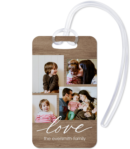 Rustic Love Luggage Tag, Large, Brown