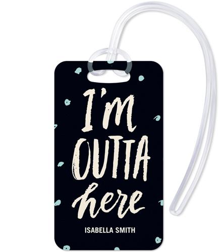 Outta Here Luggage Tag, Large, Black