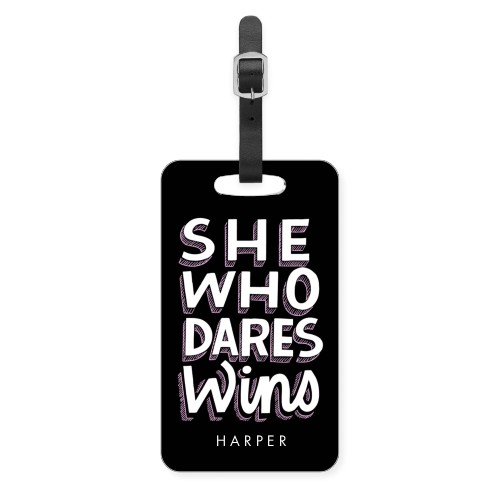 Active She Wins Luggage Tag, Large, Black