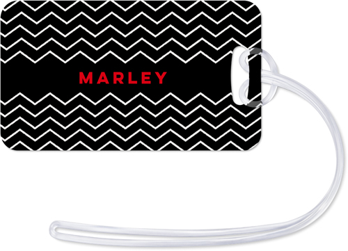 Simply Chic Chevron Luggage Tag, Large, Black