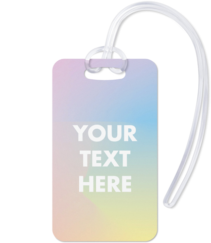 Your Text Here Luggage Tag, Large, Multicolor