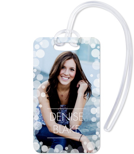 Bokeh Frame Luggage Tag, Large, White