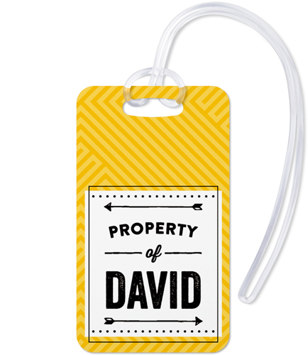 Layered Stripes Luggage Tag, Large, Orange
